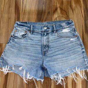 American Eagle Outfitters Blue Jean Shorts Distressed Raw Hem
